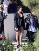 Kourtney Kardashian Booty Cheeks at a Lingerie Photoshoot in Los Angeles