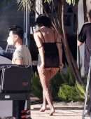 Kourtney Kardashian Booty Cheeks at a Lingerie Photoshoot in Los Angeles