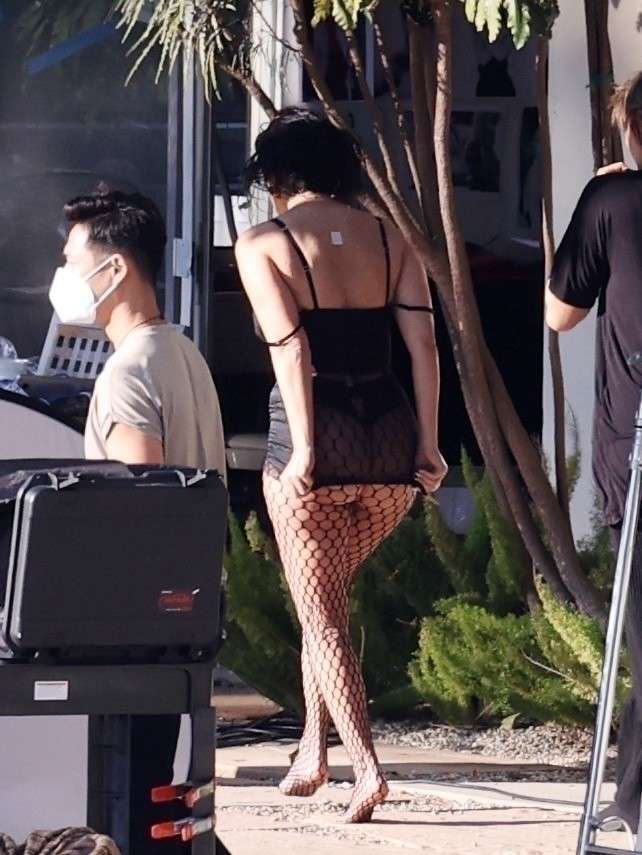 Kourtney Kardashian Booty Cheeks at a Lingerie Photoshoot in Los Angeles