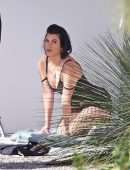 Kourtney Kardashian Booty Cheeks at a Lingerie Photoshoot in Los Angeles