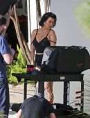Kourtney Kardashian Booty Cheeks at a Lingerie Photoshoot in Los Angeles
