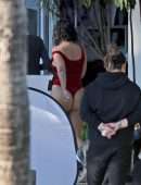 Kourtney Kardashian Booty Cheeks at a Lingerie Photoshoot in Los Angeles