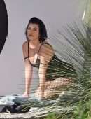 Kourtney Kardashian Booty Cheeks at a Lingerie Photoshoot in Los Angeles