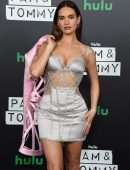 Lily James Leggy and Cleavage at "Pam & Tommy" Press Event in Los Angeles