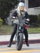 Malin Akerman Riding her Trusty Two Wheels in Los Angeles
