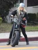 Malin Akerman Riding her Trusty Two Wheels in Los Angeles