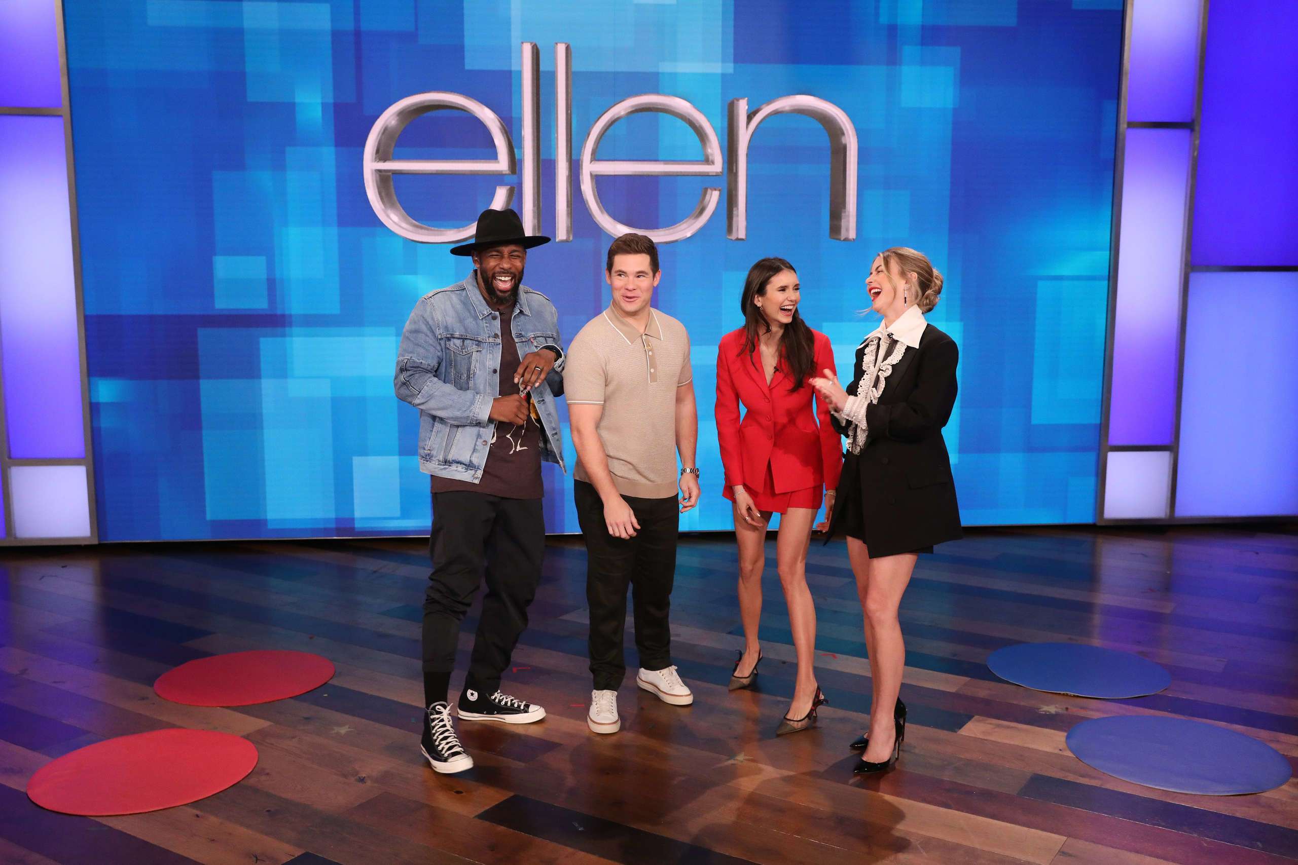 Nina Dobrev and Julianne Hough Leggy on 'The Ellen DeGeneres Show' in Burbank