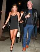 Pia Mia Perez Leggy and Cleavage in a Short Dress, Out in West Hollywood