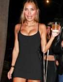 Pia Mia Perez Leggy and Cleavage in a Short Dress, Out in West Hollywood