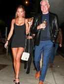 Pia Mia Perez Leggy and Cleavage in a Short Dress, Out in West Hollywood