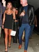 Pia Mia Perez Leggy and Cleavage in a Short Dress, Out in West Hollywood