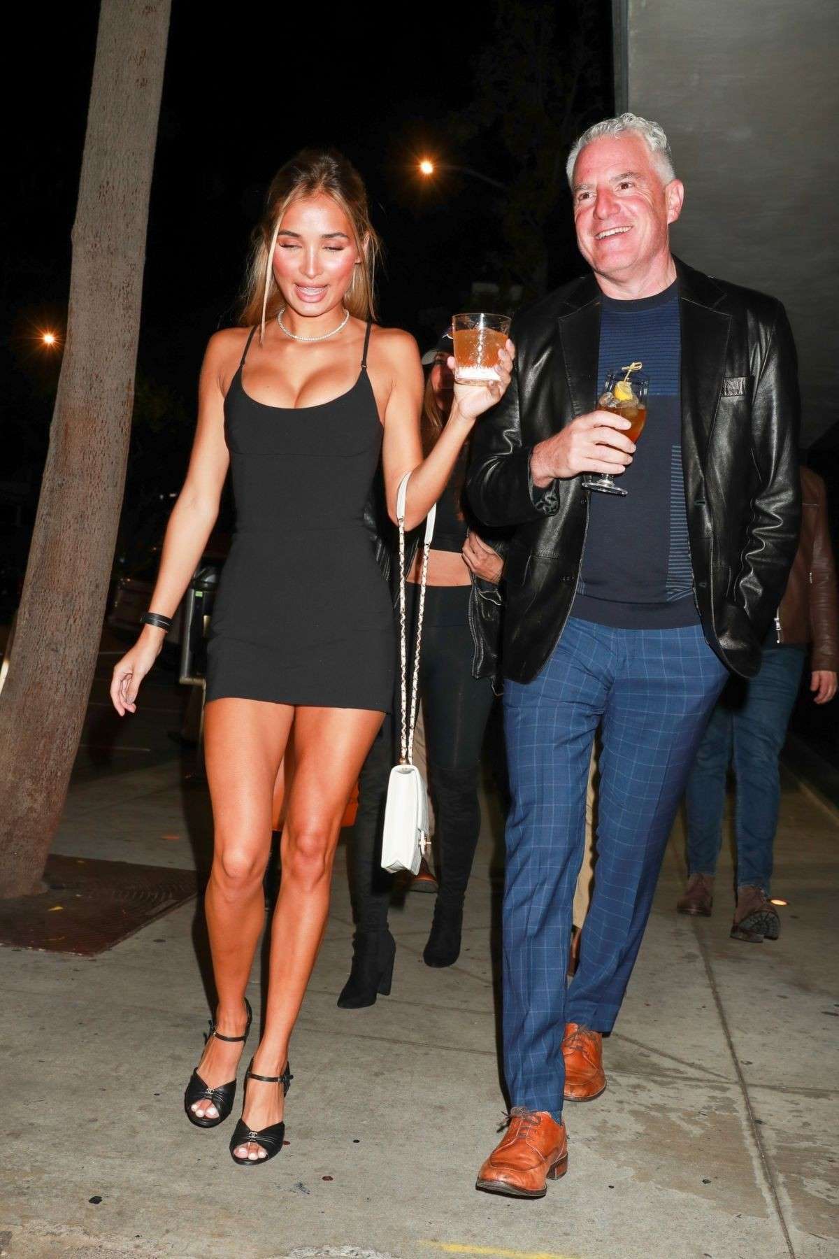 Pia Mia Perez Leggy and Cleavage in a Short Dress, Out in West Hollywood