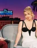 Sydney Sweeney Cleavage in a White Dress on “The Late Late Show with James Corden” in Los Angeles