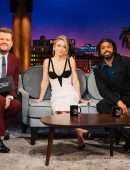 Sydney Sweeney Cleavage in a White Dress on “The Late Late Show with James Corden” in Los Angeles