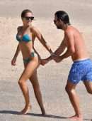 Sylvie Meis in a Small Bikini on a Beach in St. Barts