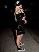 Tana Mongeau Underboobs in Black Dress at the Nice Guy in West Hollywood