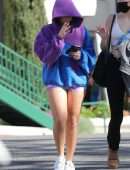 Addison Rae Leggy Outside a Pilates class in West Hollywood