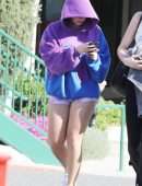 Addison Rae Leggy Outside a Pilates class in West Hollywood