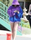 Addison Rae Leggy Outside a Pilates class in West Hollywood