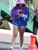 Addison Rae Leggy Outside a Pilates class in West Hollywood