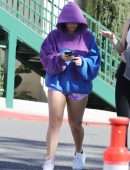 Addison Rae Leggy Outside a Pilates class in West Hollywood