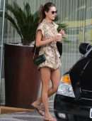 Alessandra Ambrosio Upskirt at a Hotel Balcony in Rio de Janeiro