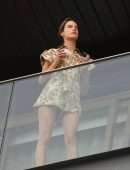 Alessandra Ambrosio Upskirt at a Hotel Balcony in Rio de Janeiro