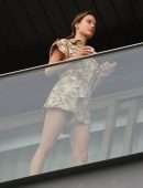 Alessandra Ambrosio Upskirt at a Hotel Balcony in Rio de Janeiro
