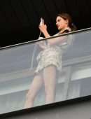 Alessandra Ambrosio Upskirt at a Hotel Balcony in Rio de Janeiro
