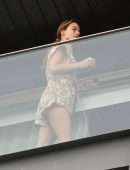 Alessandra Ambrosio Upskirt at a Hotel Balcony in Rio de Janeiro