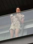 Alessandra Ambrosio Upskirt at a Hotel Balcony in Rio de Janeiro