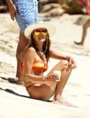 Alessandra Ambrosio Wet Booty in a Tiny Orange Bikini at the Beach in St.Barths