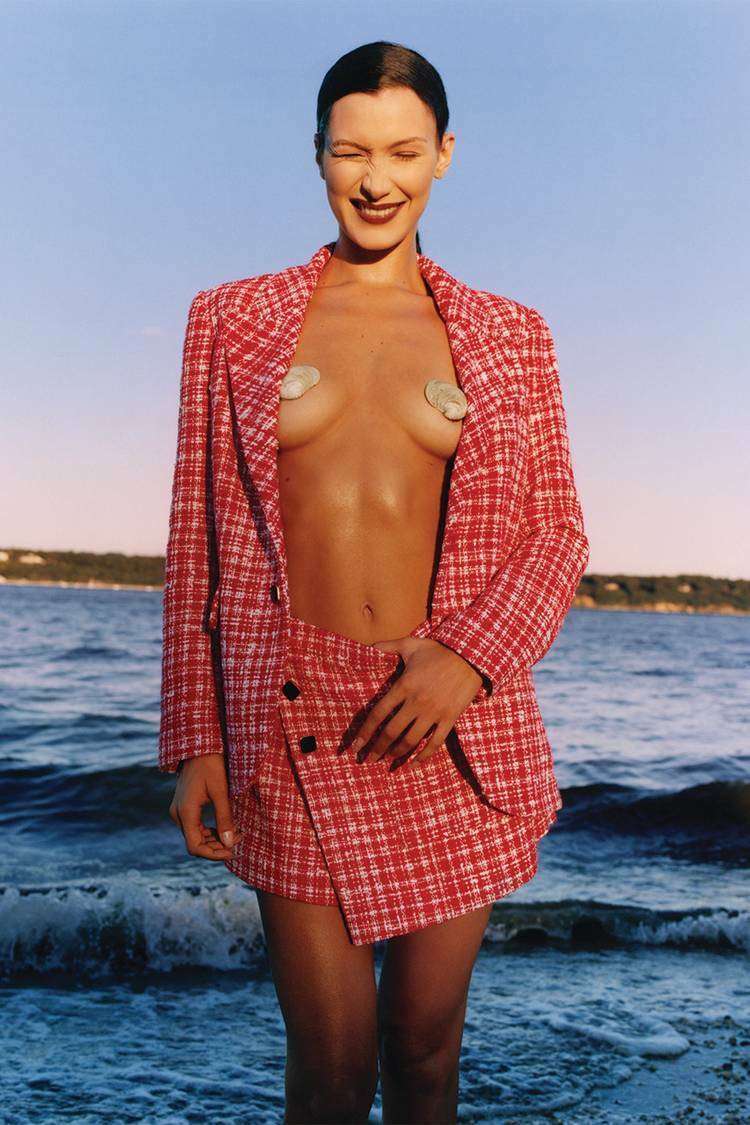 Bella Hadid Cleavage in Self-Portrait Spring/Summer 2022 Photoshoot
