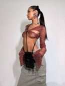 Bella Hadid Cleavage in a Skimpy Top for Photoshoot