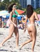 Chantel Jeffries Booty and Cleavage in Wet Bikini on a Beach in Miami
