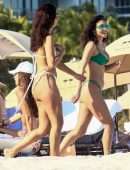 Chantel Jeffries Booty and Cleavage in Wet Bikini on a Beach in Miami