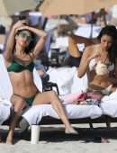 Chantel Jeffries Booty and Cleavage in Wet Bikini on a Beach in Miami