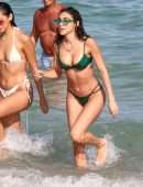 Chantel Jeffries Booty and Cleavage in Wet Bikini on a Beach in Miami