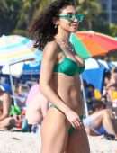 Chantel Jeffries Booty and Cleavage in Wet Bikini on a Beach in Miami