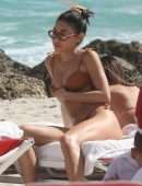 Chantel Jeffries Cleavage and Leggy in Bikini at the Beach in Miami