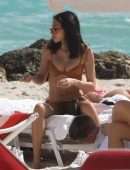 Chantel Jeffries Cleavage and Leggy in Bikini at the Beach in Miami