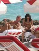 Chantel Jeffries Cleavage and Leggy in Bikini at the Beach in Miami