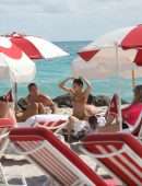 Chantel Jeffries Cleavage and Leggy in Bikini at the Beach in Miami