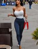 Chloe Khan Pokies and Booty in Tights, Out in Liverpool