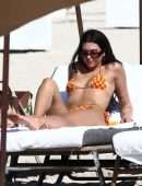 Dua Lipa Leggy and Cleavage in Bikini at the Beach in Miami