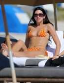 Dua Lipa Leggy and Cleavage in Bikini at the Beach in Miami