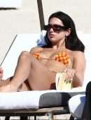 Dua Lipa Leggy and Cleavage in Bikini at the Beach in Miami