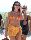 Dua Lipa Leggy and Cleavage in Bikini at the Beach in Miami