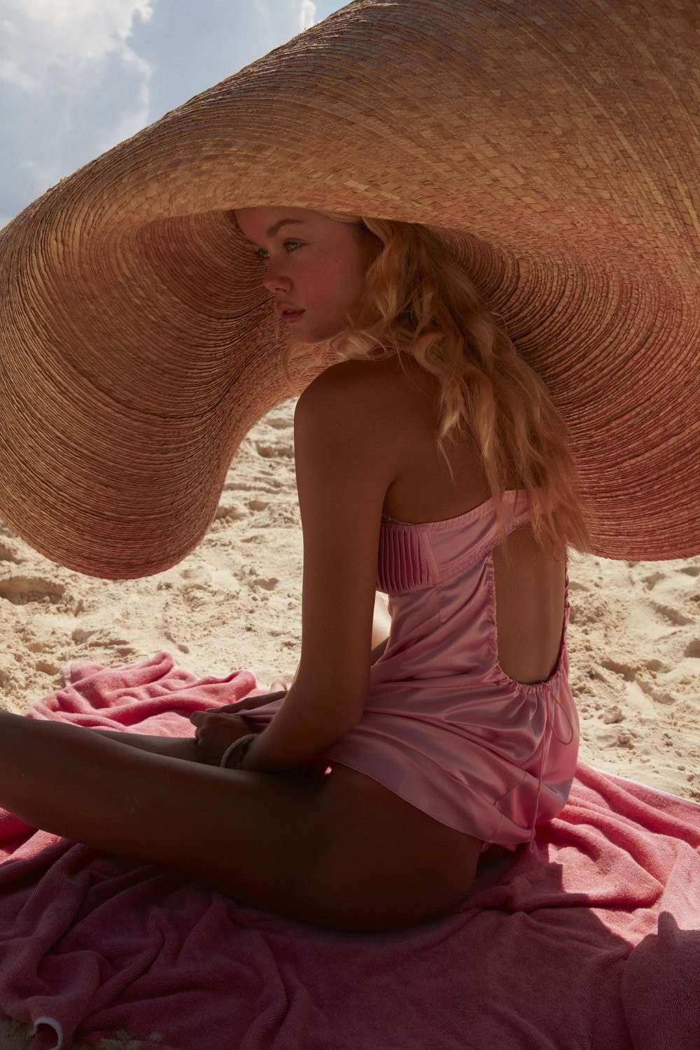 Frida Aasen in Lingerie for Love & Lemons Victoria’s Secret Spring 2022 Campaign