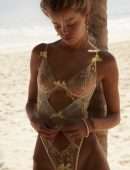 Frida Aasen in Lingerie for Love & Lemons Victoria’s Secret Spring 2022 Campaign